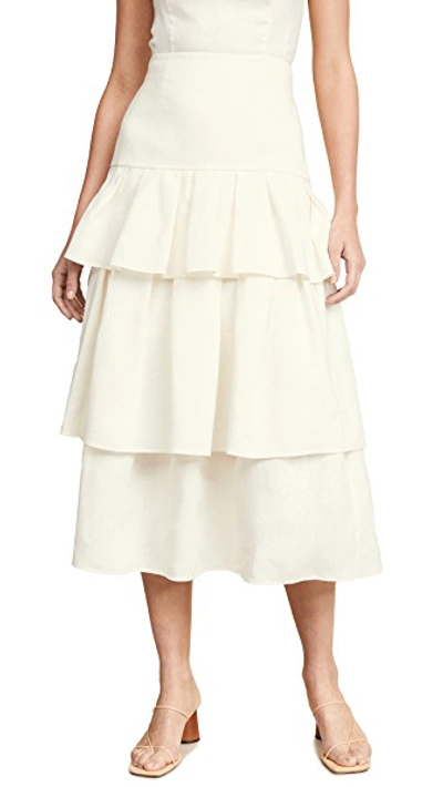 Shop Theory Tier Ruffle Skirt In White