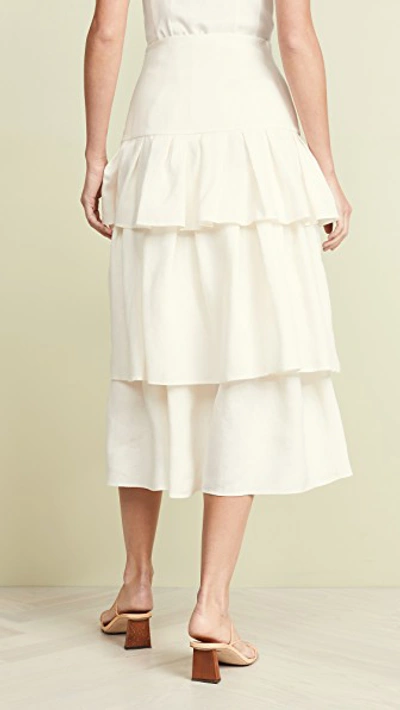 Shop Theory Tier Ruffle Skirt In White