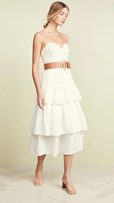 Shop Theory Tier Ruffle Skirt In White