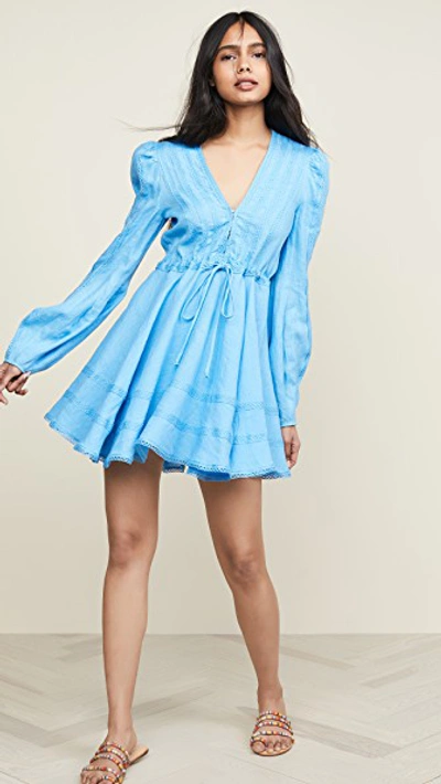 Shop A Mere Co Victoria Dress In Bright Blue