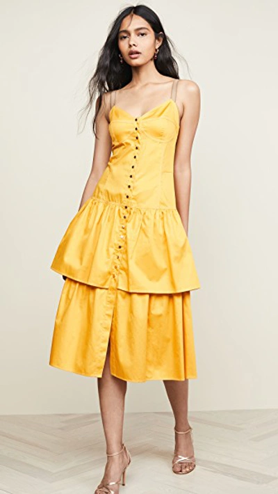 Shop See By Chloé Tiered Dress In Citrus Yellow