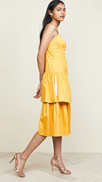 Shop See By Chloé Tiered Dress In Citrus Yellow