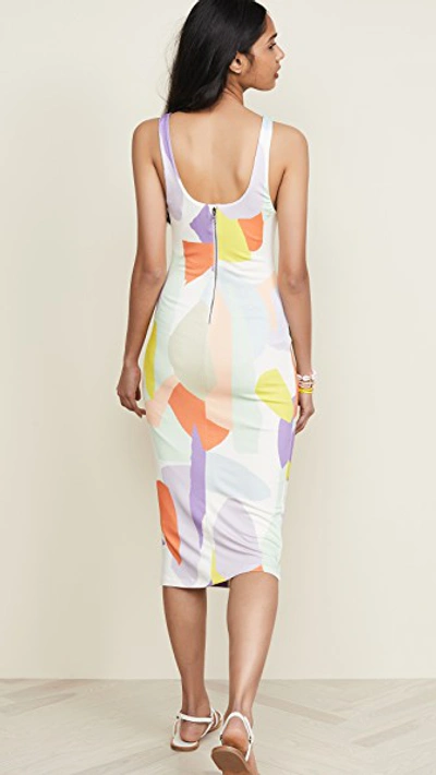 Shop Alice And Olivia James Scoop Neck Dress In Geo Collage Cream/multi