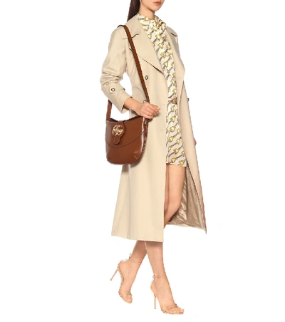 Shop Gucci Arli Medium Leather Shoulder Bag In Brown