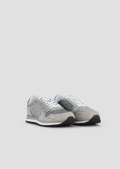 Shop Emporio Armani Sneakers - Item 11649808 In Silver