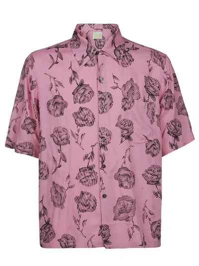 Shop Aries Floral Print Shirt In Pink