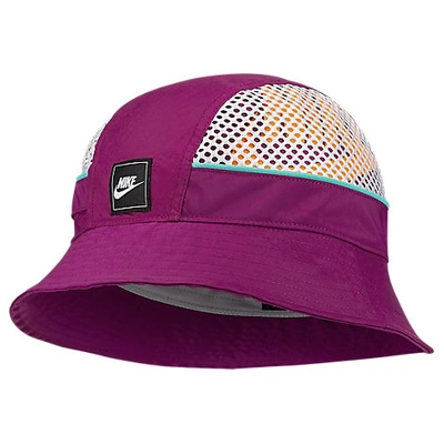 Shop Nike Sportswear Mesh Bucket Hat In Purple Size Large/x-large 100% Polyester/taffeta