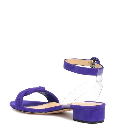 Shop Alexandre Birman Vicky Pvc And Suede Sandals In Purple