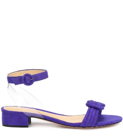Shop Alexandre Birman Vicky Pvc And Suede Sandals In Purple
