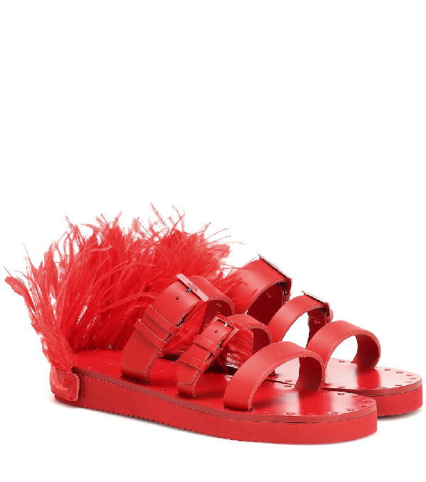 valentino feather sandals