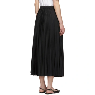 Shop Valentino Black Pleated Vlogo Skirt In 0ni Blk Wht