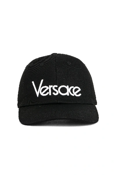 Shop Versace Logo Baseball Hat In Black