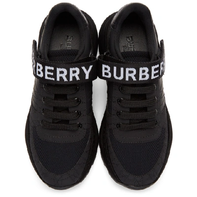 Shop Burberry Black Ronnie Zig Sneakers