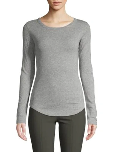 Shop Vince Heathered Long Sleeve T-shirt In Heather Grey