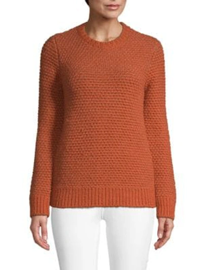 Shop Valentino Textured Wool Blend Sweater In Rusty