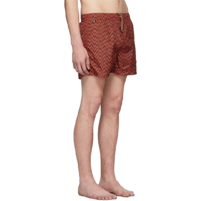 Shop Missoni Red And Black Embroidered Patch Swim Shorts In S2052redorg