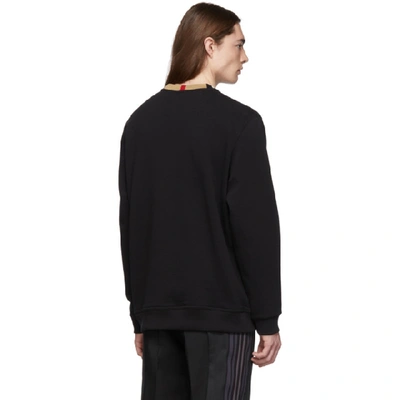 Shop Burberry Black Icon Stripe Jarrad Sweatshirt