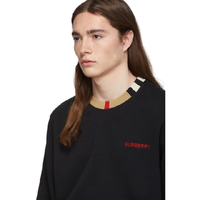 Shop Burberry Black Icon Stripe Jarrad Sweatshirt