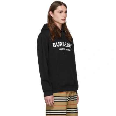 Shop Burberry Black Lexstone Logo Hoodie