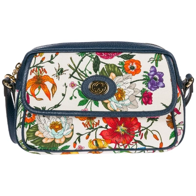 Shop Gucci Small Floral Print Shoulder Bag In Multi