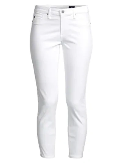 Shop Ag Prima Sateen Mid-rise Crop Cigarette Pants In White