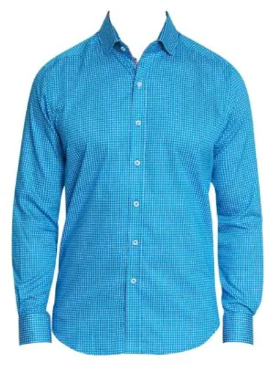 Shop Robert Graham Belden Gingham Button-down Shirt In Blue