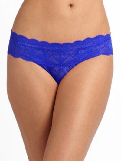 Shop Cosabella Never Say Never Cutie Low-rise Thong In Cobalt
