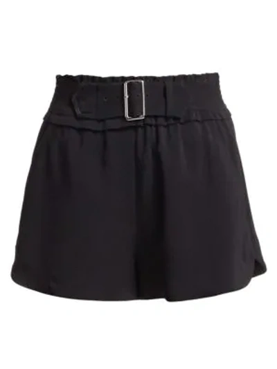 Shop A.l.c Auburn Buckle Crepe Shorts In Black