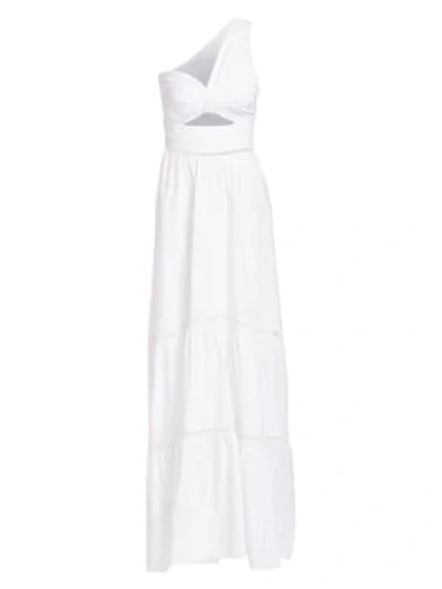 Shop A.l.c Piper Cotton One-shoulder Dress In White