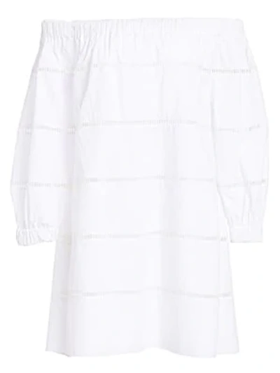 Shop A.l.c Hartman Cotton Poplin Off-the-shoulder Dress In White