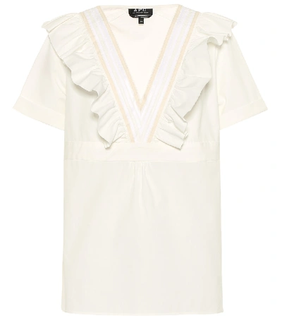 Shop A.p.c. Erwin Cotton Top In White