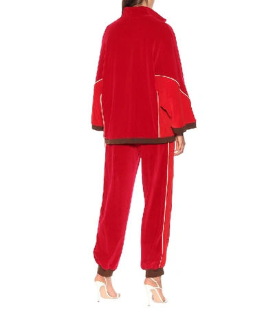 Shop Gucci Chenille Kimono Jacket In Red