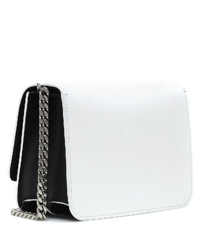 Shop Burberry Tb Small Leather Shoulder Bag In Black