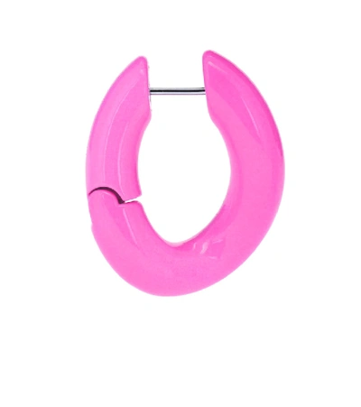 Shop Balenciaga Loop Earrings In Pink