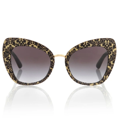 Shop Dolce & Gabbana Cat-eye Sunglasses In Gold