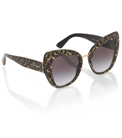 Shop Dolce & Gabbana Cat-eye Sunglasses In Gold