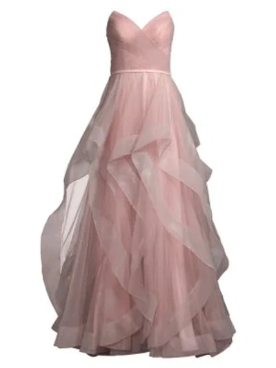 Shop Basix Black Label Sweetheart Cascade Gown In Blush