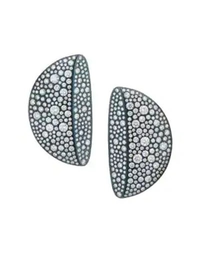Shop Vhernier Eclisse 18k White Gold & Diamond Clip-on Earrings
