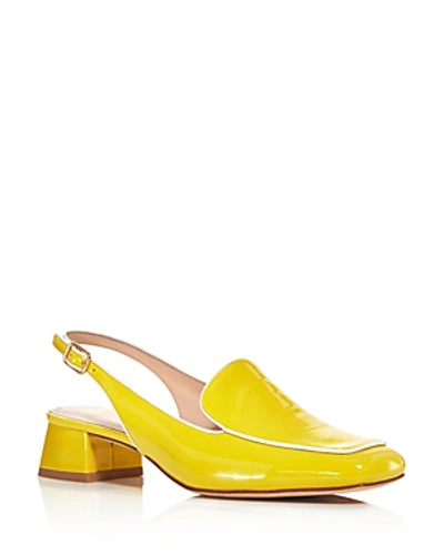 Shop Kate Spade New York Women's Sahiba Block Heel Slingback Loafers In Yellow/white