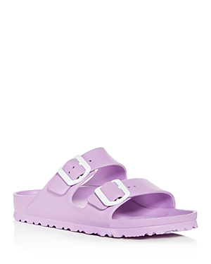 birkenstock arizona flat sandals in lilac eva