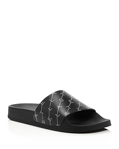 Shop Stella Mccartney Women's Monogram Slide Sandals In Bianco