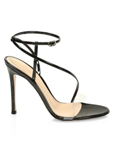 Shop Gianvito Rossi Strappy Patent Leather Stiletto Sandals In Black