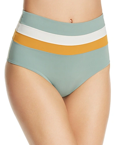 Shop L*space Portia Stripe Bikini Bottom In Cream/bronze