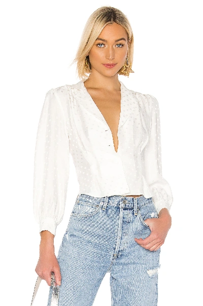 Shop Anine Bing Lenora Silk Blouse In White