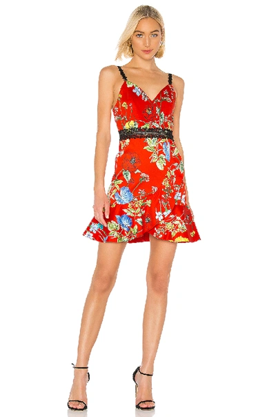 Shop Alice And Olivia Kirby Spaghetti Strap Dress In Red