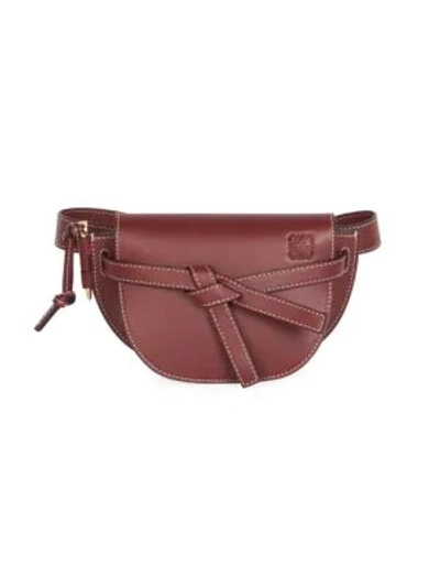 Shop Loewe Mini Gate Leather Belt Bag In Wine