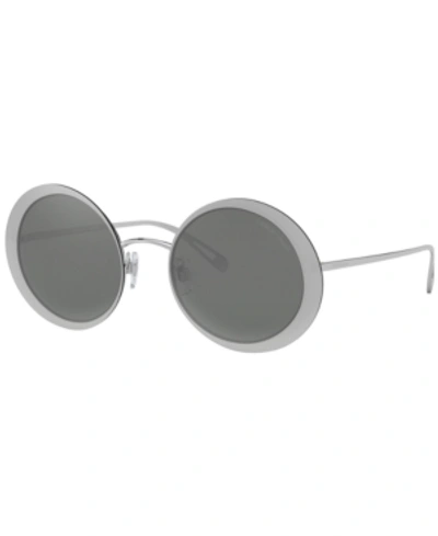 Shop Giorgio Armani Sunglasses, Ar6087 59 In Silver/grey Mirror Silver