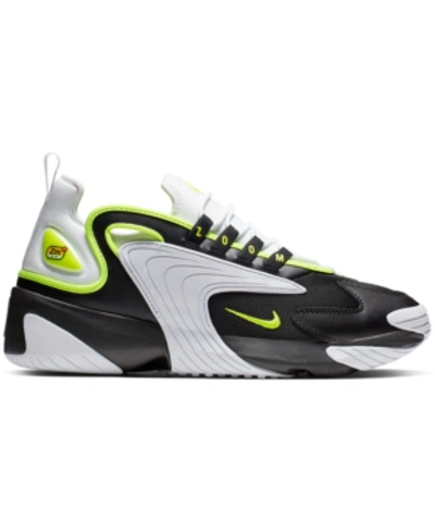 Shop Nike Men's Zoom 2k Running Sneakers From Finish Line In Black/volt-white