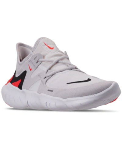 Shop Nike Men's Free Rn 5.0 Running Sneakers From Finish Line In Vast Grey/black-white-brt