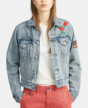 polo ralph lauren embroidered denim jacket